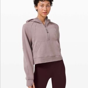 Scuba Oversized 1/2 Zip Hoodie- Violet Verbena